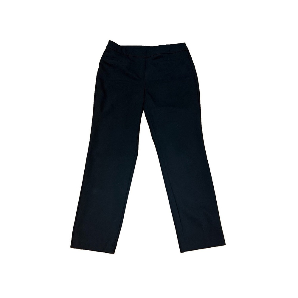 FABULOUSLY SLIMMING BY CHICOS 0 ANKLE BLACK STRETCH PULL ON ELASTIC WAIST PANTS